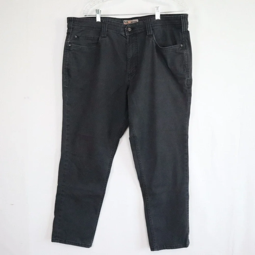 5.11 Tactical Jeans Mens 38x30 Tapered Leg 5-Pocket Pants Stretch Flex Dark Gray